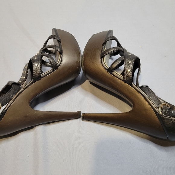 Quipid black studded Gladiator platform heels - Picture 10 of 13